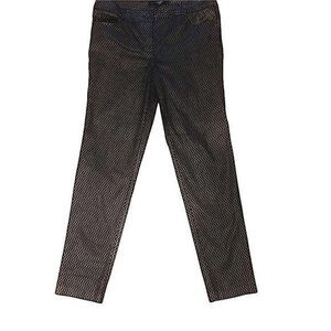 89th & Madison Black Modern Gold Foil Design Straight Leg Pants Size‎ 10